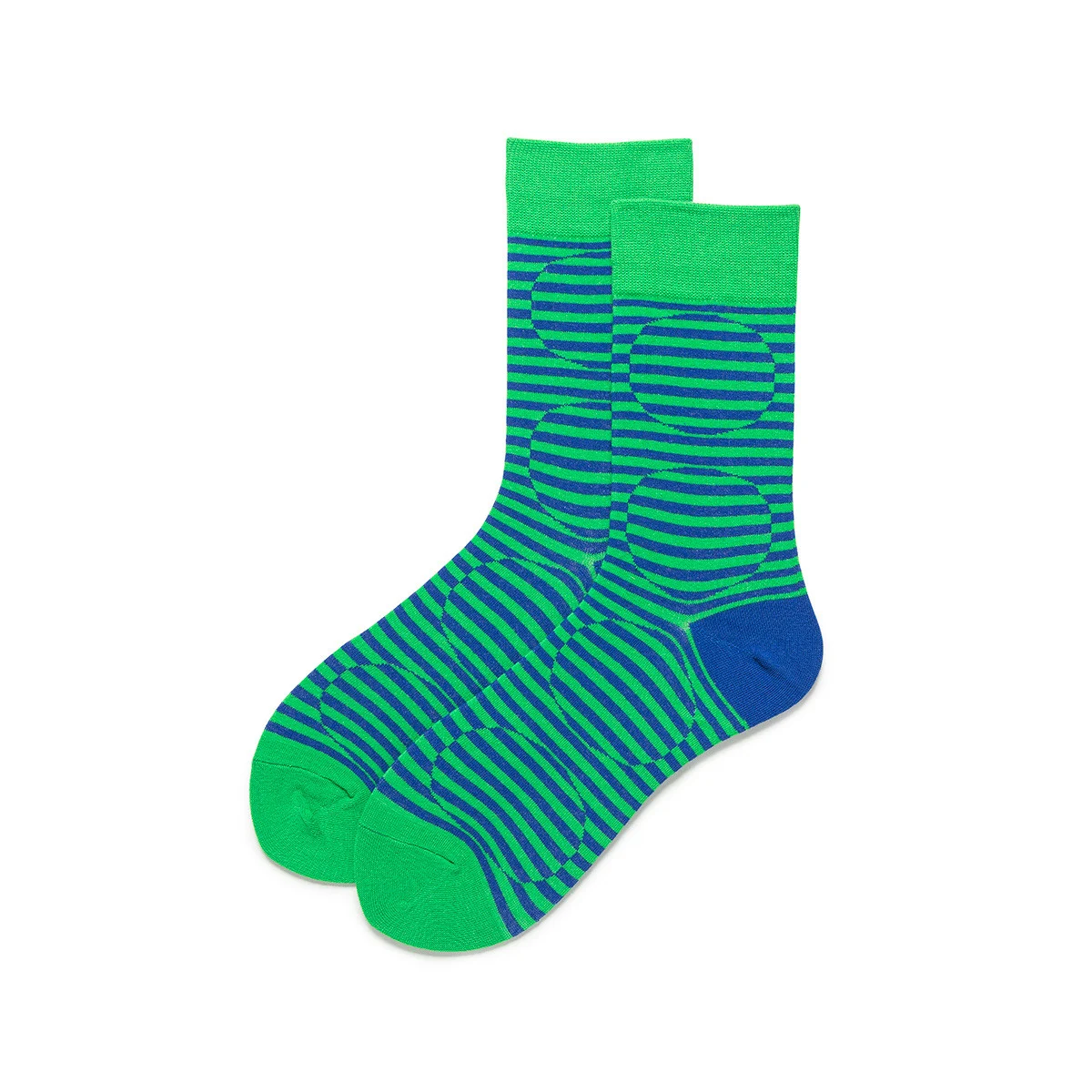 Title 1, Striped Contrast Color Circle Socks Sports Spri...