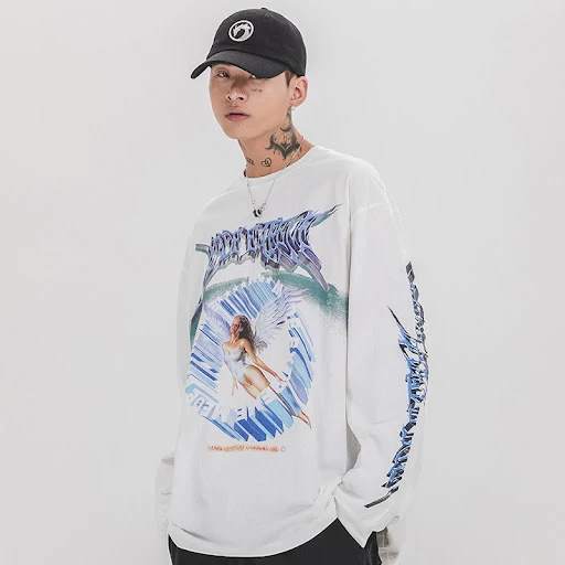 Title 5, Printed mens long-sleeved T-shirt