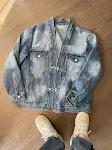 Jaqueta Jeans Azul Desbotado Heavy Robe. Conforto e estilo combinados. Ideal para sobreposições, durável e versátil, para uso casual diário. — foto 29