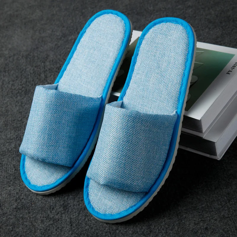 Zapatillas de cáñamo simples para hombre y mujer para hotel, viaje, spa. Plegables, portátiles, desechables, para casa y invitados, grandes — foto 4