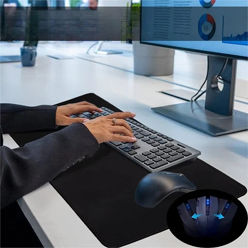 Title 8, Mousepad gamer grande em preto e branco, mousep...