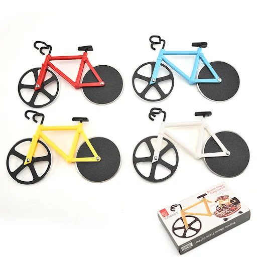 Title 4, Stainless Steel Pizza Cutter Bicycle Shape Whee...