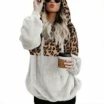 Suéter com capuz com estampa de leopardo solto outono inverno roupas femininas — foto 3