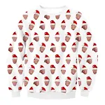 Blusa solta de manga longa com gola redonda, estampa de Papai Noel e alce, ideal para o conforto e estilo natalino no inverno. — foto 29