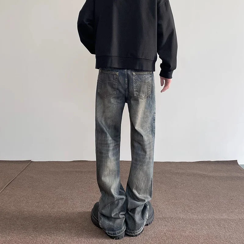 Splash Ink Gewassen Grijze Jeans, Trendy Bootleg Broek, Casual Hiphop. De perfecte jeans voor een relaxte, stijlvolle en modieuze uitstraling — foto 9