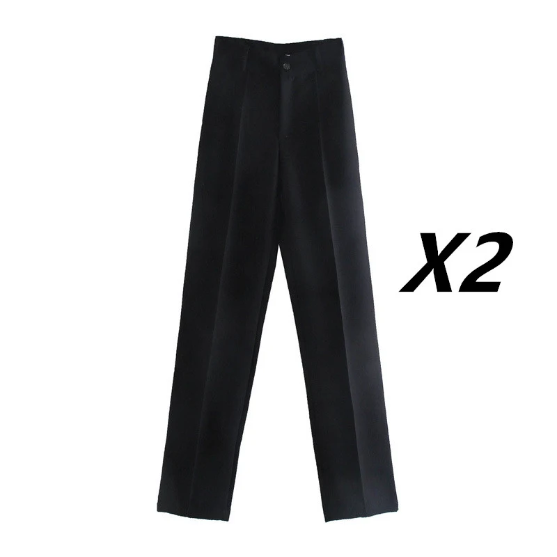 Pantalon de costume multicolore femme taille haute jambe large Confort et élégance pour un look tendance et sophistiqué. Idéal au quotidien. — photo 5