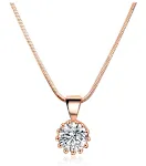 Collar colgante de circón de oro de oro rosa y oro blanco — foto 3