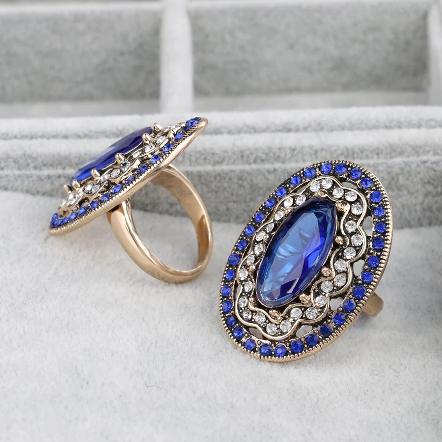 Anel Ovalado Retro de Moda Popular para Mulheres Joia Elegante Estilo Vintage Acessório Charmoso para Uso Diário Design Único — foto 3