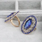 Anel Ovalado Retro de Moda Popular para Mulheres Joia Elegante Estilo Vintage Acessório Charmoso para Uso Diário Design Único — foto 3
