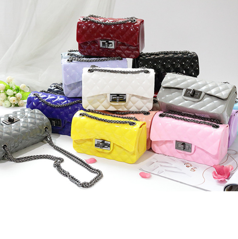 Jelly bag candy color rhombic chain bag, a stylish and fun accessory for everyday use. Carry your essentials with ease a — photo 17