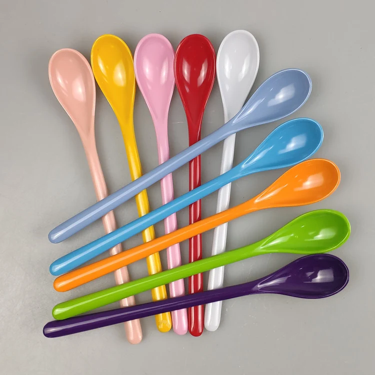 Title 8, Colored Plastic Long Handle Coffee Spoon Melami...