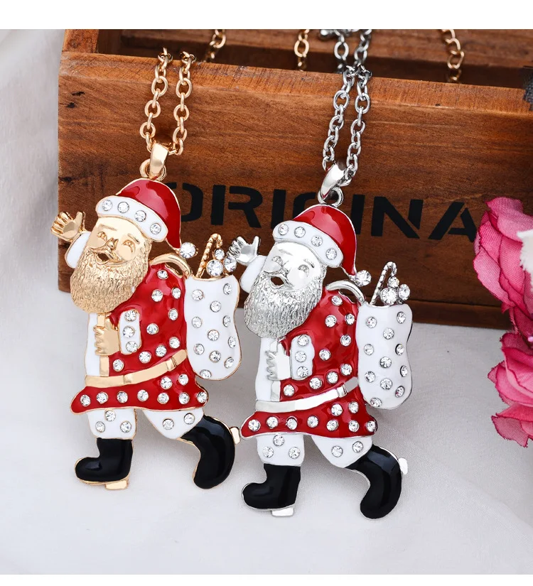 Nieuwe Europese en Amerikaanse kerstornamenten Lange trui ketting Een elegante accessoire voor de feestdagen, perfect om je kerstoutfits op te fleuren. — foto 1