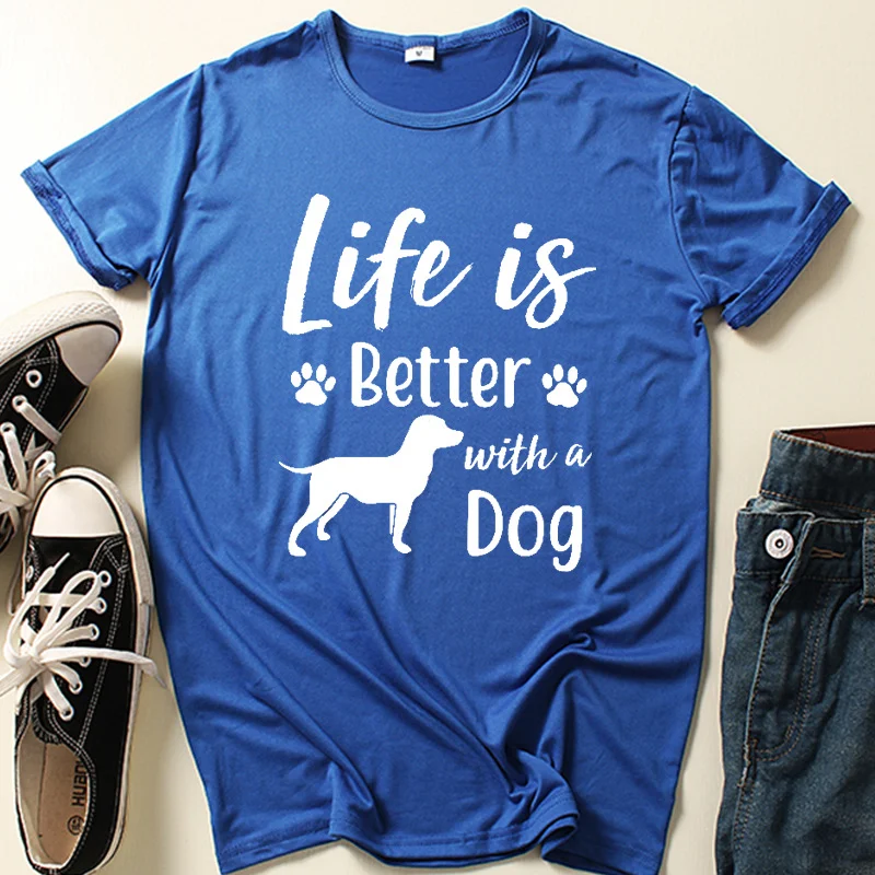 Our Dog Needed A Friend Letter Print Short-sleeve T-shirt, a comfy and heartwarming way to show your love for your canin — photo 12