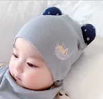 Touca de algodão de primavera para bebê, fofa e charmosa. Perfeita para proteger do sol e manter o bebê aquecido com muito estilo e conforto. — foto 9