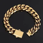 Pulseira cubana masculina de aço inoxidável com fivela de mola, estilo europeu e americano, design moderno e resistente. — foto 9