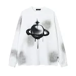 Design Sense Spray Painting Dirty Loose Long Sleeve Top, designed for painting, offering protection and a stylish, relax — photo 3