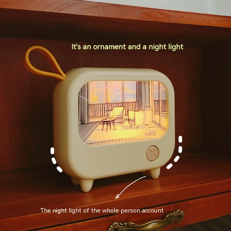 Title 4, Small TV Night Lamp Creative Bedroom Bedside Mi...
