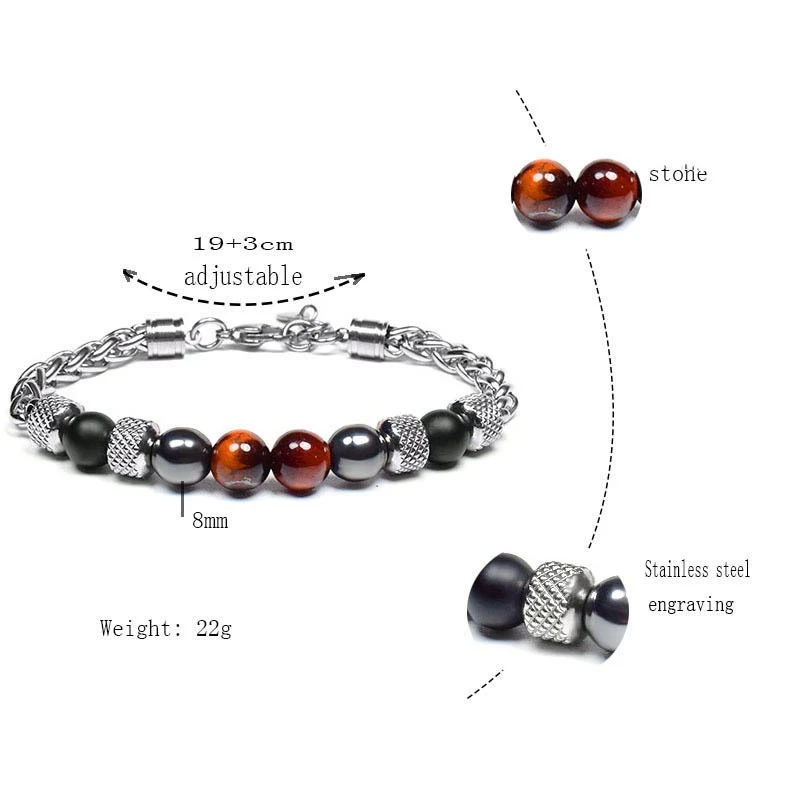 Pulseira de aço inoxidável para homens Design elegante e durável, resistente à água. Acessório ideal para uso diário, combina estilo e praticidade. — foto 3