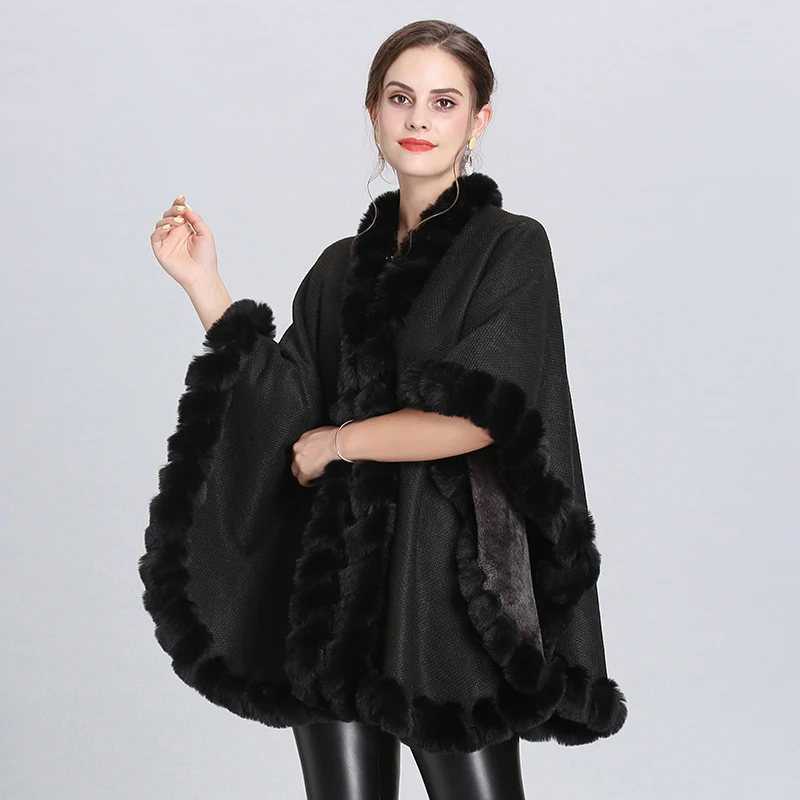 Title 6, Cardigan Sciarpa Mantella in Cashmere con Collo...