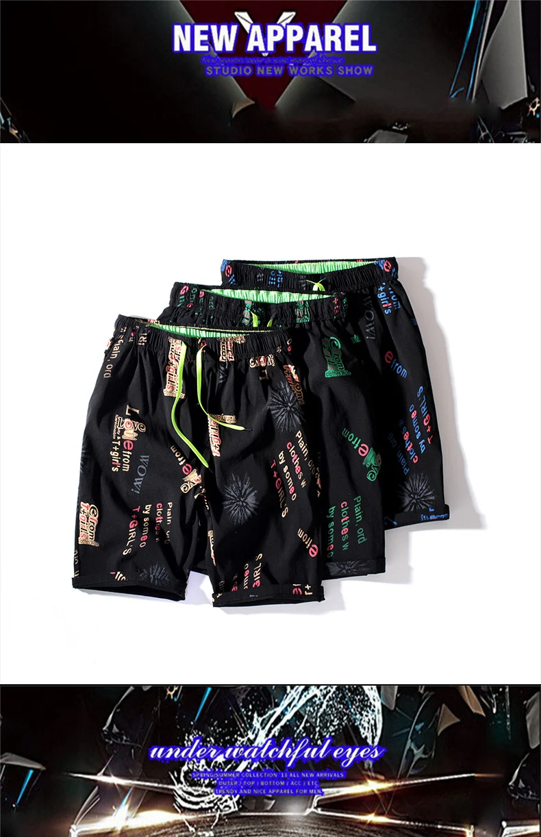 Title 1, Shorts de verão personalidade solta tendência p...