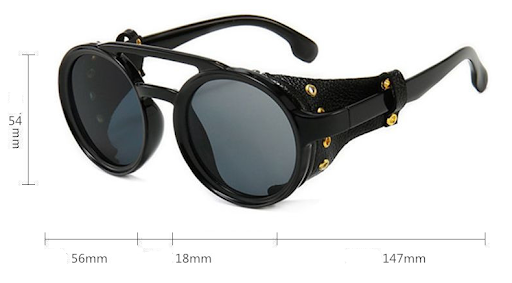 Title 1, Occhiali da sole retrò tondi punk steampunk con...