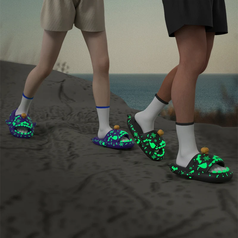 Title 3, Halloween and Christmas Luminous Shark Slippers...