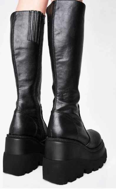 Title 6, Thick-soled lace-up knight booties for men offe...