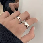 Anel feminino Argent Pur com formato de coração vazado, estilo retrô, ideal para adicionar um toque vintage e romântico ao seu visual diário. — foto 7