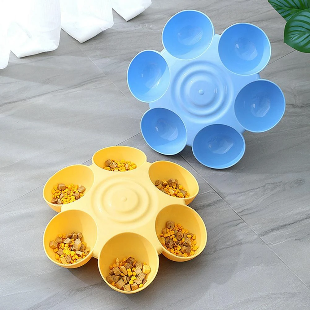 Title 1, Pet Cat Dogs 6-grid Petals Bowls Multi-function...