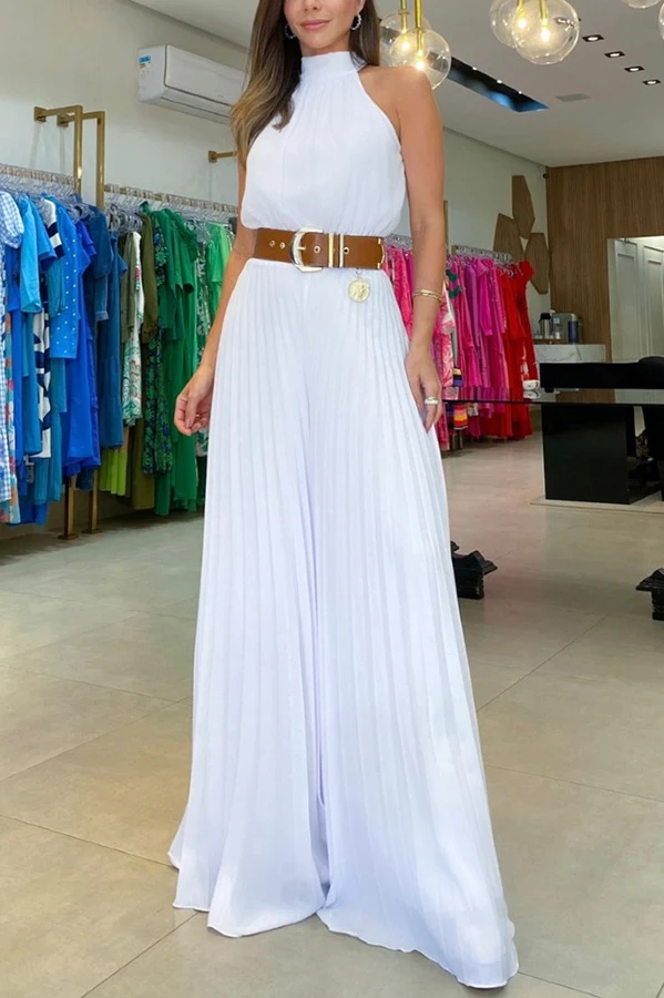 Macacão Casual Feminino Sem Mangas Cor Sólida Conforto e Estilo para o Dia a Dia Peça Única Versátil para Diversas Ocasiões — foto 16