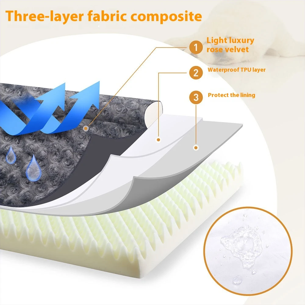 Removable and Washable U-shaped Pet Sofa Embossed Velvet Kennel Sponge provides comfort and easy cleaning for your belov — photo 2