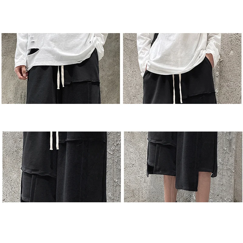 Dark Hip-Hop Irregular Design Sports Shorts Male High Street Casual Beach Five-Point Pants Male — photo 2