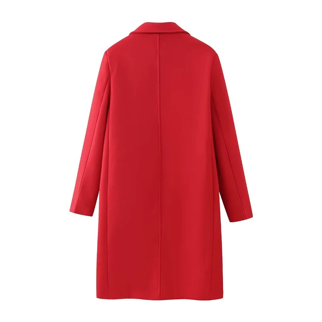 Title 12, Double Breasted Long Red Overcoat for men, perf...