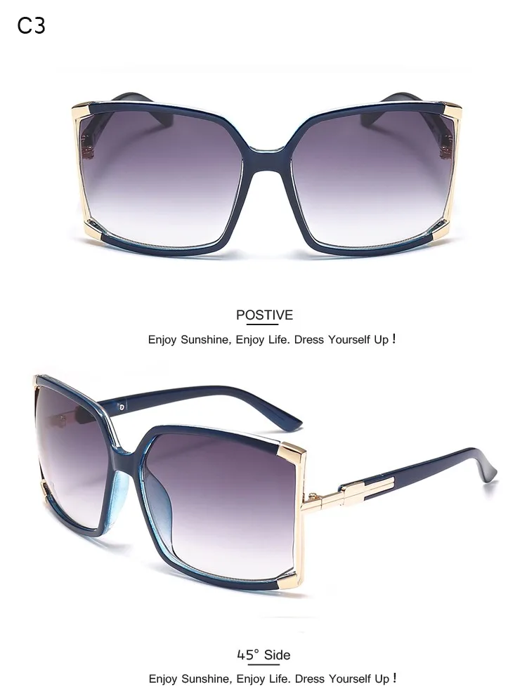 Title 19, Fashion Womens Large Frame Square Sunglasses