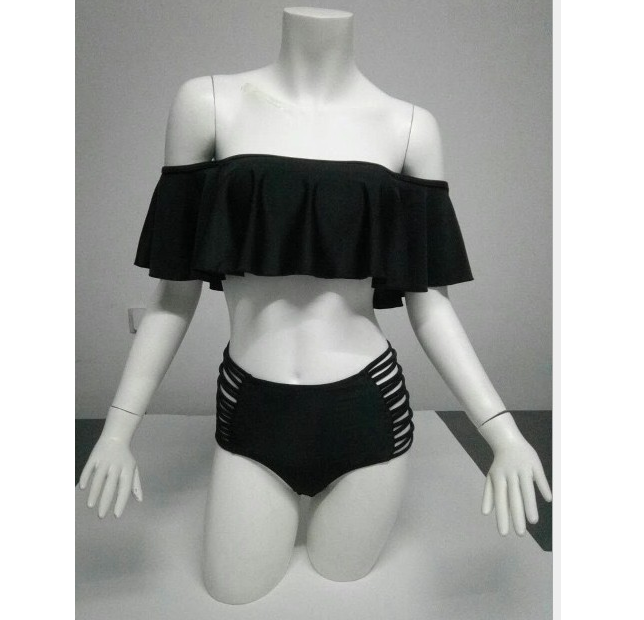 Yeni Yüksek Bel Tek Omuzlu Bölünmüş Bikini, Kadın Örgülü Mayo. Plajda veya havuzda şıklığınızı konuşturacak, rahat ve göz alıcı tasarım! — Fotoğraf 5