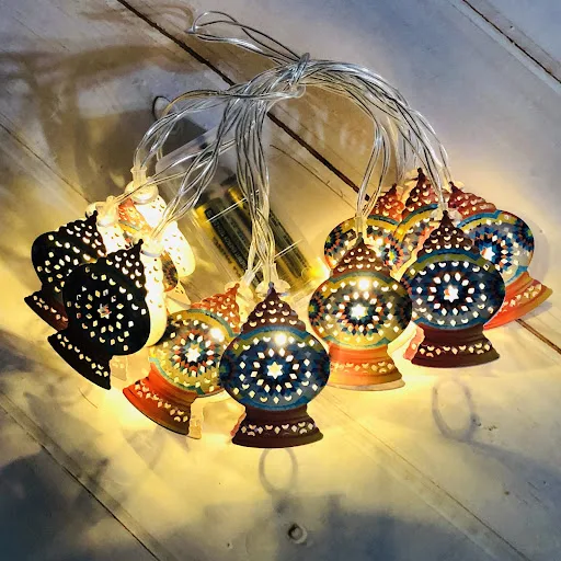 Title 5, LED Lantern Palace Eid Mubarak String Lights, R...