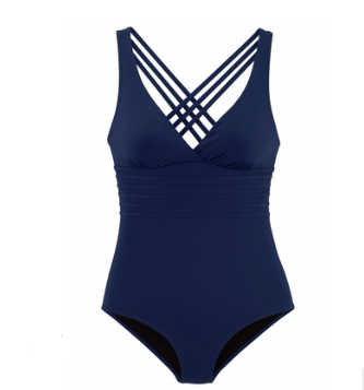 Deep V sexy backless conjoined European and American swimsuit, pure pigmented fabric with a flattering back cross design — photo 3