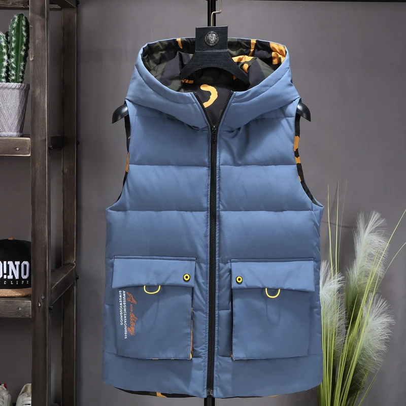 Title 4, Big Pocket Couples Down Cotton Vest for Autumn...