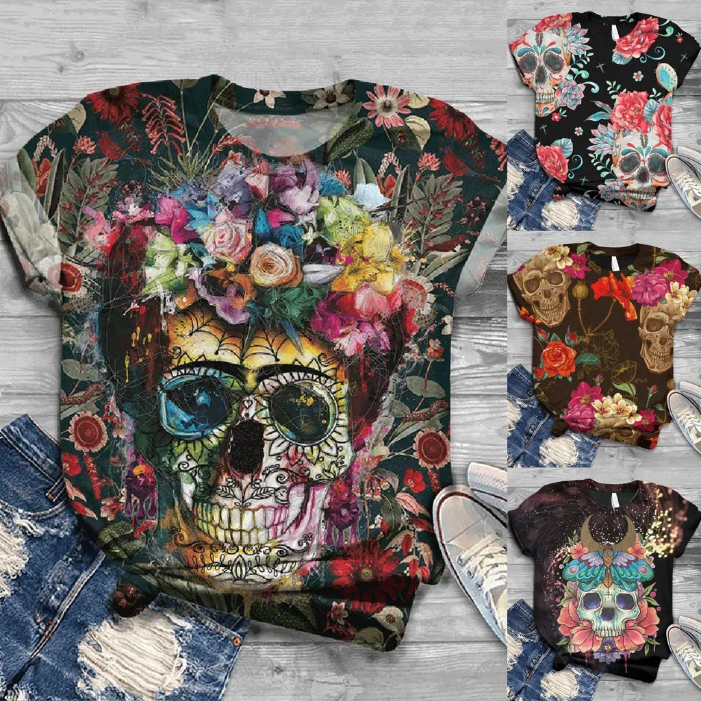 T-shirt casual a maniche corte con stampa digitale, comodo e versatile per l'uso quotidiano, design unico e moderno, traspirante e leggero. — foto 7