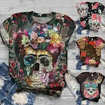 T-shirt casual a maniche corte con stampa digitale, comodo e versatile per l'uso quotidiano, design unico e moderno, traspirante e leggero. — foto 7
