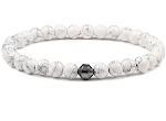 Bracciale con perline 6mm Roccia Vulcanica Lava Malachite Turchese Bianco Agata Smerigliata Relax e fascino naturale — foto 9