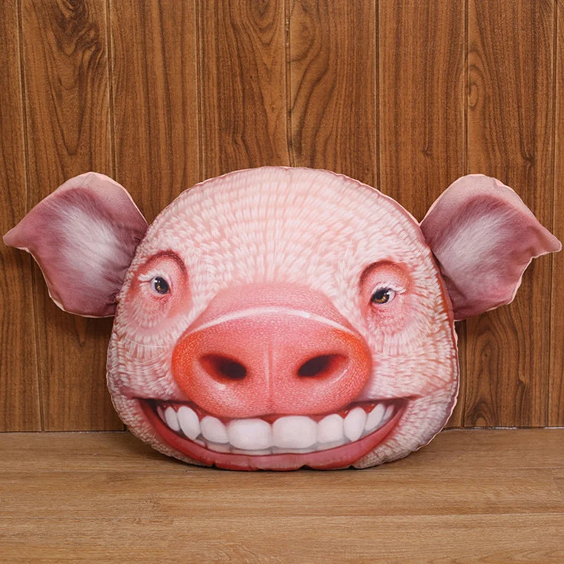 Title 7, Peluche tête de cochon doux et câlin, idéal pou...