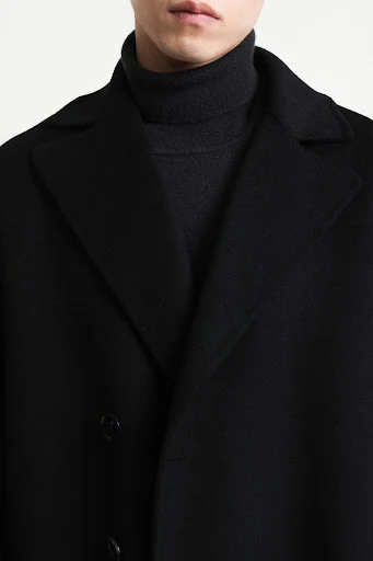 Title 22, Mens long double-faced woolen overcoat, a warm...