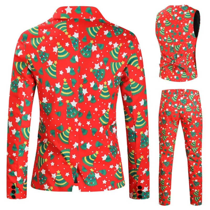 Terno Casual Masculino de Natal com Um Botão e Estampa, ideal para festas de fim de ano. Conforto e estilo em uma só peça — foto 16