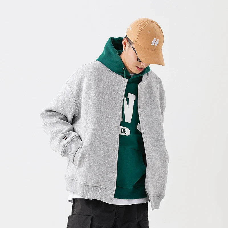 Men's and Women's Fashion Casual Stand Collar Loose Baseball Uniform Jacket. Comfortable, stylish outerwear for a relaxe — photo 4