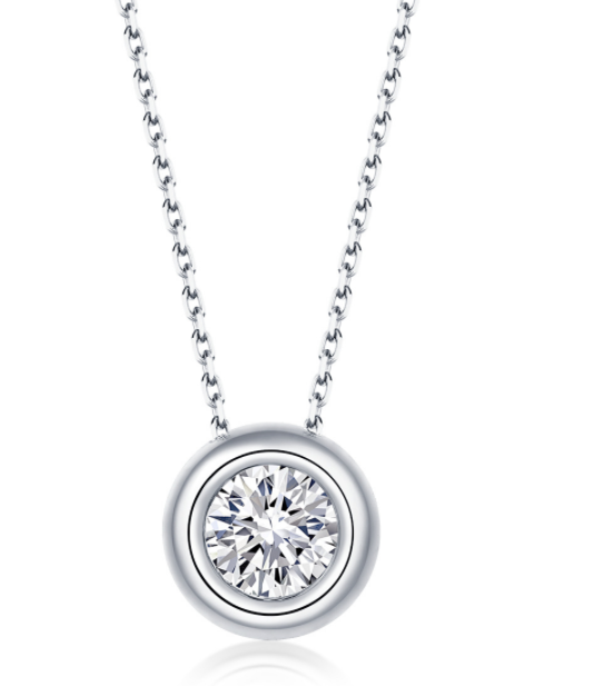Title 4, Conjunto de Joias Moissanite Redondo em Prata S...