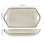 Beige doubleeared rectangular