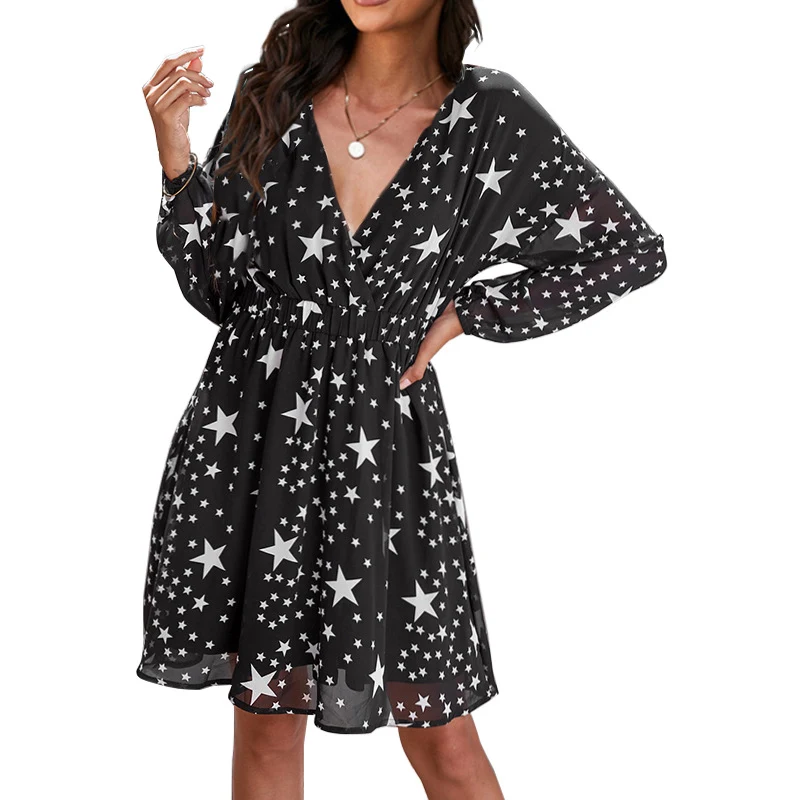 Fashion Star lange jurk met mesh mouwen en voering. Stijlvolle lange mouwen jurk voor dames, perfect voor een elegante uitstraling en comfort. — foto 2