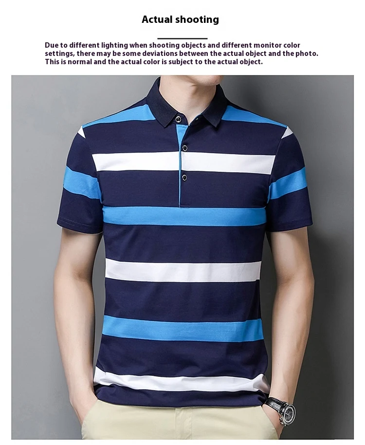 Nova Camiseta Polo Masculina de Verão, Manga Curta, Cor Sólida, Gola Polo, Casual, Meia Manga, Perfeita para o Conforto e Estilo no Verão. — foto 22