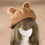 Camel hat brown ear rear ear